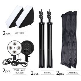 Photography Softbox Continuous Lighting Kit With 4 Lamp Holders 20W LED Light Professional Photographic Photo Studio Accessories