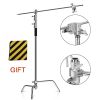 Metal Height 2.6M/8.5FT Adjustable Reflector Tripod Stand with Holding Arm 2pc Grip Head for Photography Studio Video Equipment