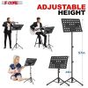 5 Core Music Stand For Sheet Music Height Adjustable Portable Folding Atril Para Partituras w Light Clip for Guitar Players Violinists Cellists Pianis