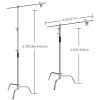 Metal Height 2.6M/8.5FT Adjustable Reflector Tripod Stand with Holding Arm 2pc Grip Head for Photography Studio Video Equipment