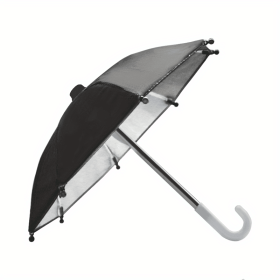 Motorcycle Bicycle Mobile Phone Holder Umbrella, Portable Waterproof Anti-permeability Mini Umbrella Smartphone Motorcycle Decoration Accessories (Color: Black)