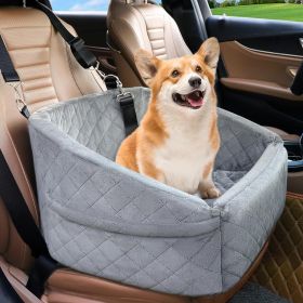 Dog Car Seat for Small Medium Dogs Under 30lbs Pet Booster Seat (Color: grey)