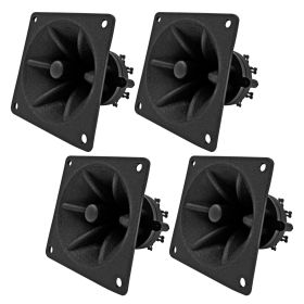 5 Core Tweeter 3.25" x 3.25" • 40W Max Component Square Driver • Piezo Horn Element Super Replacement DJ Tweeters • for Smooth Extended Frequency Resp (SKU: 4PCS black)