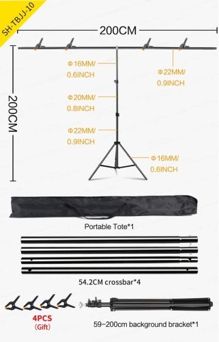 SH Photography T-Shape Backdrop StandVideo Chroma Key Green Screen Frame Stand For Photography Photo Studio Props