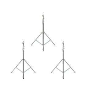 SH New 290cm Stainless Steel Tripod Photography Photo Video Studio Heavy Duty Background Stand For SoftBox LED Light Mobile Live (Color: 3pcs)