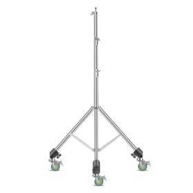 SH 2.9m Light Stand With Stainless Steel Kit Cross Arm With Weight Bag Photo Studio Accessories Extension Telescopic Rod 2.49M (Color: With wheels)