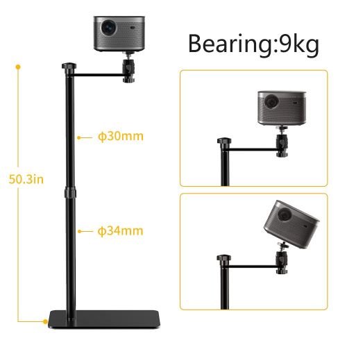 SH Adjustable Projector Support Stand Metal Holder Multi-angle 360° Rotating Projector Bracket for Film Video Projector