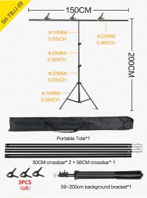 SH T-shaped Background Backdrop Stand Adjustable Support System Photo Frame Studio For Photography Muslin Backdrops Shooting (Color: 150x200cm)