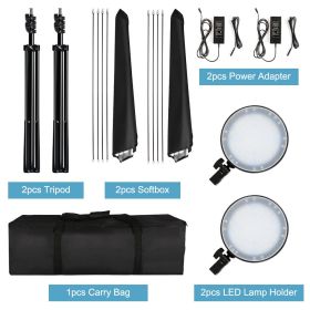 SH Softbox Lighting Kit Photography Continuous 50x70CM Light Soft Box For Photo Studio With 8PCS E27 Socket Lighting Bulbs (Color: LED Softbox kit)
