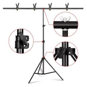 Photography T-shape Background Backdrop Stand Frame Support System For Photo Studio Video Chroma Key Green Screen With Stand (Color: New Background Stand, Size (mm): 83x200CM)