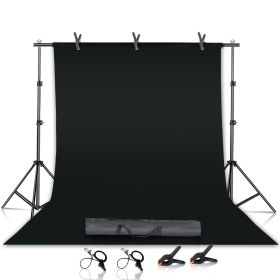 Photography Background Stand Kit Support System Backdrops With Adjustable Stand for Photo Studio Chromakey Green Screen Frame (Color: With black cloth, Size (mm): 2000x2000mm)