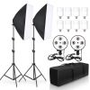 Photography Softbox Lightbox Kit 50x70CM Four Lamp Softbox E27 Holder With 8pcs 20W Bulb Soft Box Accessorie Photo Studio Video