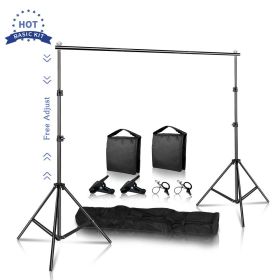 SH 2.6x3M/8.5x10ft Photo Frame Studio Backdrop Background Stand, Adjustable Telescopic Background Support System with Carry Bag (Color: 2pcs Sandbag, Size (mm): 260CMX300CM)