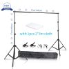 2X3M Backdrop Support System Kit With Green Cloth For Muslins Backdrops Telescopic Background Stand Adjust With Carry Bag Clip